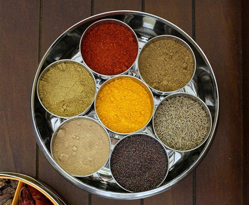 7 2 9 9 Inches Mother's Day Gifts Stainless Steel Spice Container Masala Box Containers and Small Spoon Masala Box