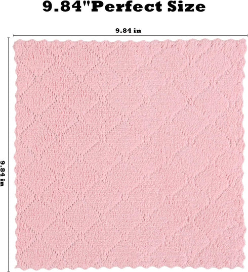 Lhluhyi 12Pack (9.84x9.84 inches), Kitchen Dish Cloths Kitchen Dish Towels, Super Soft and Absorbent Coral Velvet