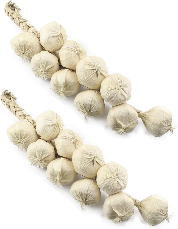 SQXBK Artificial Garlic String 2PCS Lifelike Fake White Garlic Hanging String Foam Vegetables