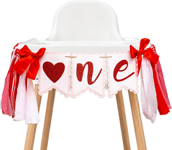 Sweetheart High Chair Banner - Valentine's Day First Birthday Highchair Banner, Little