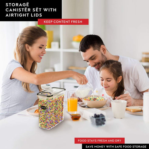 DWËLLZA KITCHEN Cereal Containers Storage 4 Pack, 135 fl. oz Airtight Food Storage Containers for Pantry