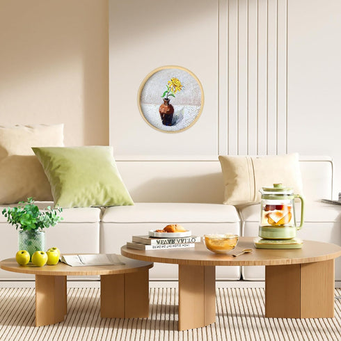 Luxshiny 4pcs Bamboo Weaving Basket, Mini Woven Tray for Bread Display and Craft Storage