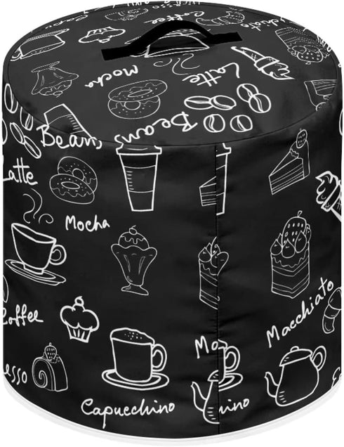 Dust Cover for Kitchen Instant Pot Accessories, for 8 Quart Pressure Cooker Air Fryer Rice Cooker Kitchen Appliance Dust Covers Dust Protection with Storage Pockets, Coffee Dessert Black