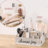 Wooden Hair Dryer Holder, Hair Tool Organizer with 3 Circular Holes and 3 Compartments for Hair Accessories, Curling
