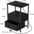 2 YBING Nightstand with Charging Station End Table with Fabric Drawer Bedside Table with USB Ports and Power Outlets