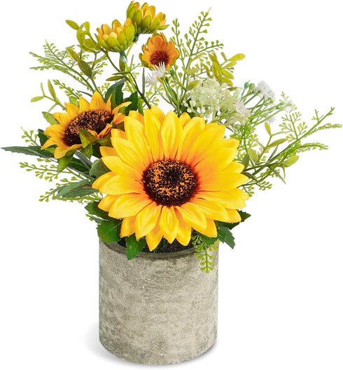 COCOBOO Sunflower Artificial Flowers Pot, Yellow Fake Flower Decor for Home, Bathroom, Kitchen