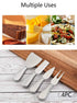 Premium Stainless Steel Cheese Tool Set, 4 Piece Cheese Knife Set for Cutting and Spreading Cheeses