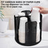 Black Rotated Cup and Lid Dispenser, Paper Cup Holder for Countertop with 4 Compartments for Coffee Station