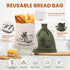 2 Pack 25 Pack Countertop TomCare Larger Bread Box and Linen Bread Bags and Thicker Paper Bread Bags With Tin Ties
