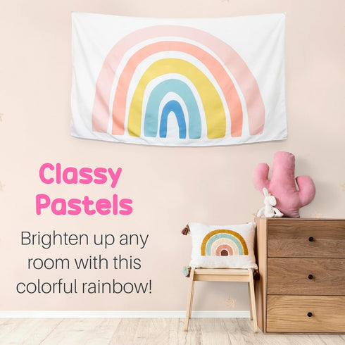 60 36 birdyboutique.com Pastel Rainbow Wall Tapestry x (Kids Room Decor, Nursery Wall Hanging, Boho Wall Art, Preschool