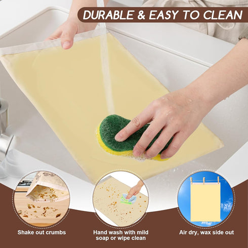 2 Pack 17x13 Inch, Beeswax Bread Bags for Sourdough, Reusable Bread Bag for Storage XL Large Linen Bags for Homemade