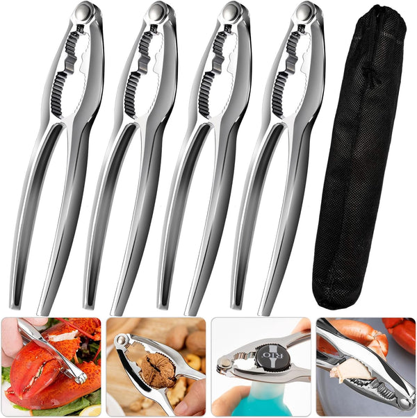 TORINALITAL Crab Leg Crackers Tools, Crab Claw Cracker, Stainless Steel Seafood Lobster Crackers