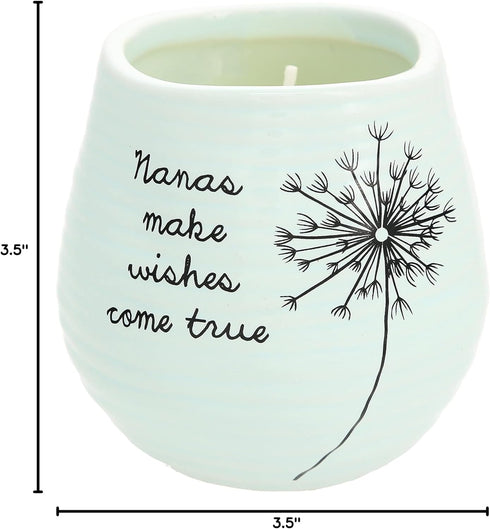 Pavilion Gift Company Dandelion Wishes Ceramic Soy Candle, Nanas Make Wishes Come True, 77148