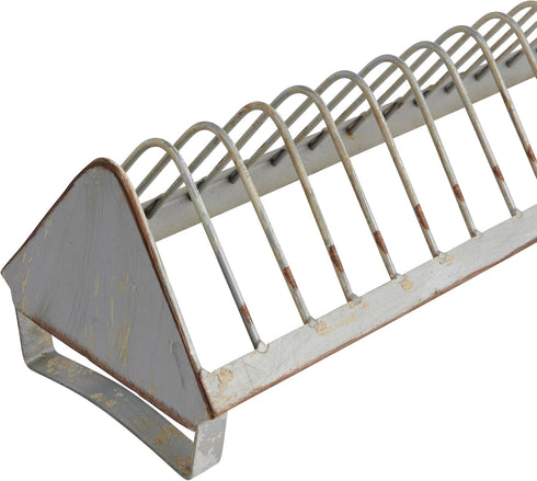 Creative Co-Op Rustic Farmhouse Metal Dish Rack, Zinc Finish with 18 Slots