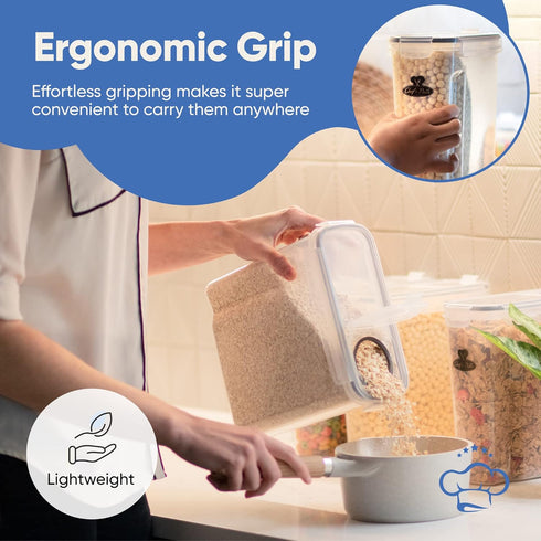 Set (4L,135.2 Oz), Set (4) Cereal Containers Storage Large Airtight Food Storage Containers for Kitchen & Pantry