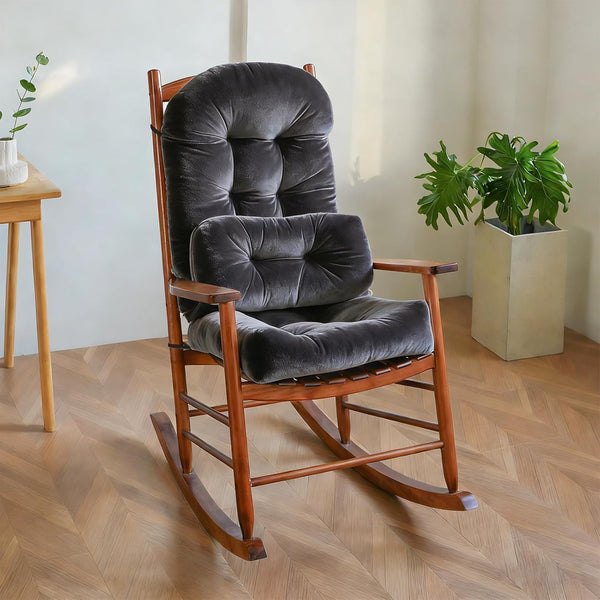 Rocking Chair Cushion Indoor Large Chair Pads Set with Ties Extra Lumbar