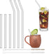 HALM Glass Straws - Variety Pack: 6 Reusable Drinking Straws in 2 Sizes + Plastic-Free Cleaning Brush, Eco-Friendly,
