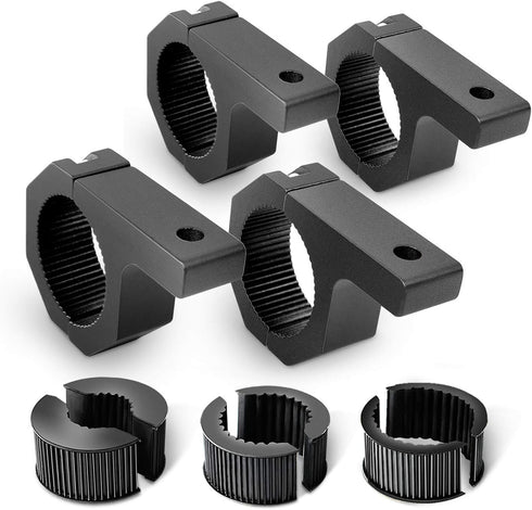 Nilight - 90020D 4PCS Mounting Bracket Kit for LED Off-Road Light, Horizontal Bar Tube Clamp, Black