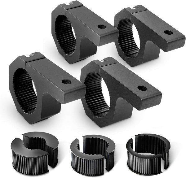 Nilight - 90020D 4PCS Mounting Bracket Kit for LED Off-Road Light, Horizontal Bar Tube Clamp, Black
