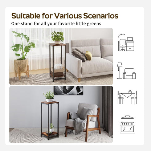 2 32.5" Tier Tall Plant Stand Indoor, Corner Plant Stands for Indoor Plants Multiple, Multi-Functional Small Side Table