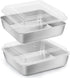 Herogo 8”x 8” Square Cake Pan Set, Stainless Steel with Lid for Brownies, Lasagna, and Cakes, 2 Pans + 2 Lids