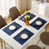 Vinyl Placemats Set of 4, Washable Heat-Resistant Table Mats for Dining Table, Easy Clean Plastic (Blue)