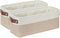 DULLEMELO 2-Pack Bathroom Baskets, Small Canvas Fabric Storage Bins with Leather Handles for Organizing Closets