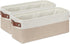 DULLEMELO 2-Pack Bathroom Baskets, Small Canvas Fabric Storage Bins with Leather Handles for Organizing Closets