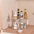 2-Tier Countertop Corner Bathroom Organizer with Hooks, Bathroom Sink Corner Vanity Storage for Makeup, Skincare