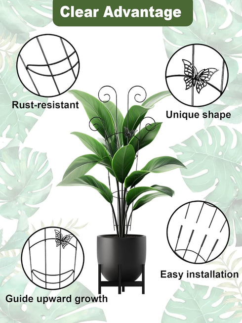 Whtawtaw 4 Pack 30 Inch Metal Butterfly Trellis for Climbing Plants Indoor, Taller Garden Trellis for Potted Plants