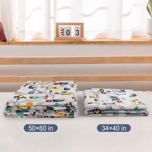 Cozy 30x40 Inch Softan Truck Blanket for Babies, Kids Throw Blanket for Boys and Girls Soft Flannel, Cute Truck Blanket