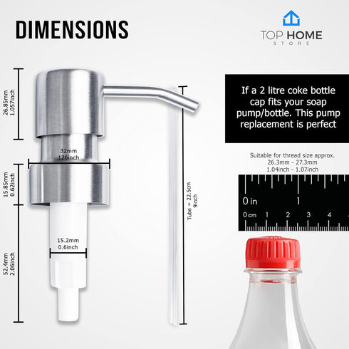 2 Pack Bathroom Countertop Soap Dispensers in Brushed Nickel