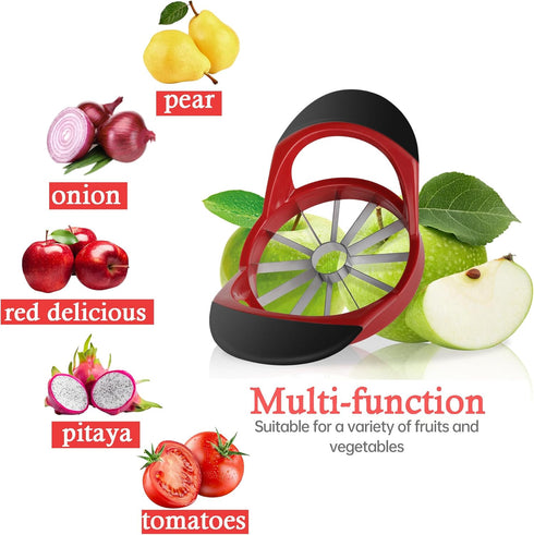 4.72 Inch 12 Apple Slicer, Apple Corer and Slicer - Apple Cutter with Sharp Blades, Apple Corer Tool - Easy Gadgets
