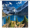 Mountain Lake Shower Curtain with Scenic Print, Blue Sky and White Cloud, Bathroom Decor Set with Hooks (70" W x 70" H)