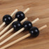 BambooMN Decorative Ball End Cocktail Picks, 4.7" Black, 100 pcs for Events and Parties