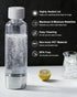 1L MOKKOM Soda Maker Bottle, Reusable Sparkling Water Bottles, BPA Free PET Carbonating Bottles, Replacement Bottle
