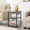 TUTOTAK End Table with Charging Station, Nightstand, 3-Tier Couch Side Table with