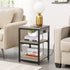 TUTOTAK End Table with Charging Station, Nightstand, 3-Tier Couch Side Table with