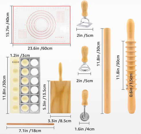 8in1 Ravioli Gnocchi Pasta Dumpling Noodle Maker Cutter Press Mold Stamp - Pasta Manual Accessories Homemade Essentials
