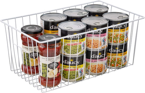 Freezer Organizer Bins - Upright Baskets for 16, 17, 21 cu.ft Standup Freezer, Wire Storage Baskets with Handles, 4Pcs,