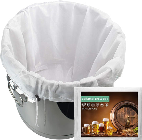Brew Bags 3 Pack Extra Large 22"26" Reusable 250 Micron Fine Mesh