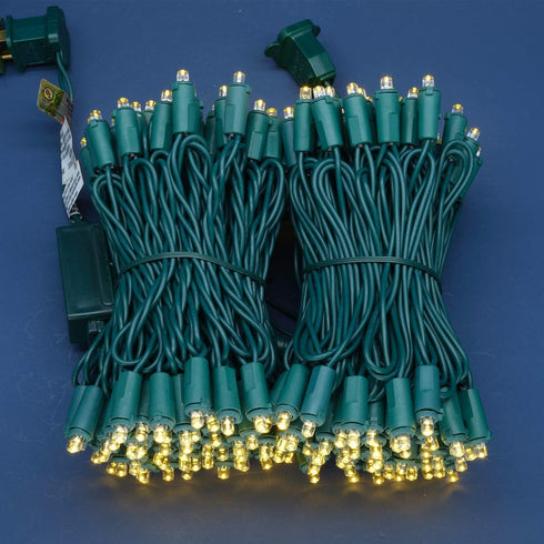 200 Count Warm White Wide Angle LED Christmas Lights, 66 ft Green Wire, UL Certified Holiday String Light Set