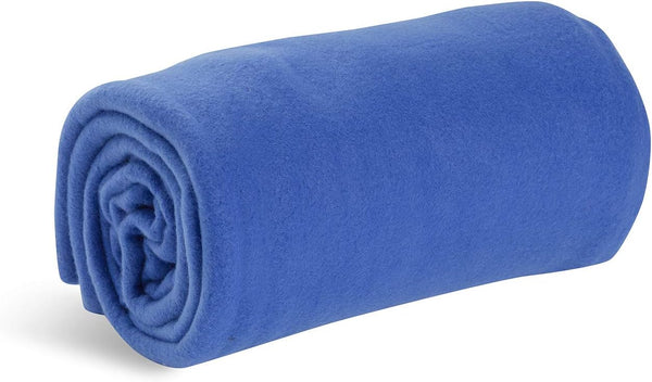 Cozy-Soft Microfleece Travel Blanket, Royal Blue, 50x60 Inch, Lightweight, Compact