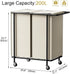 Wheels,200L 2 Chrislley Double Laundry Hamper with Rolling Laundry Basket Section with Lid,Steel Frame Laundry Cart