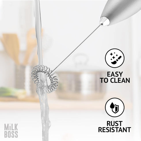 Milk Boss Matcha Whisk - Handheld Electric Stirrer & Drink Mixer, Durable Stainless Steel Matcha Blender