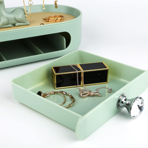 MORE&LESS Antlers Jewelry Display Stand with Drawer, Tree Tower Rack Organizer for Rings, Earrings, Necklaces, Bracelets
