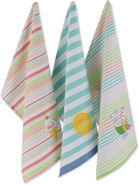 DII Summer Fun Kitchen Dishtowel Set - Watermelon Collection - 3 Piece