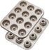 Webake 2 Pack Mini Fluted Tube Cake Pans, 12-Cup Non-stick 1.8 Inches Bundtinis Petite Fluted Cake Mold