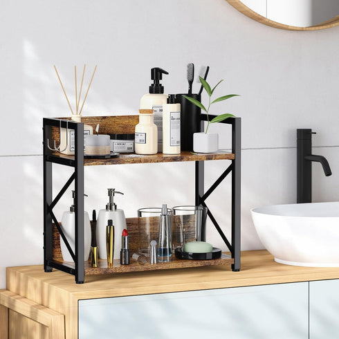 Counter, 2 CountertopSpace Spice-Rack-Organizer-Shelf for Kitchen Tiers Coffee Bar Station Organizer for Saving Desk