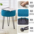 WROCFURSTAR Velvet Ottoman,Vanity Stool,Dressing Table Seat with Metal Leg Vanity Chair for Bedroom, Living Room